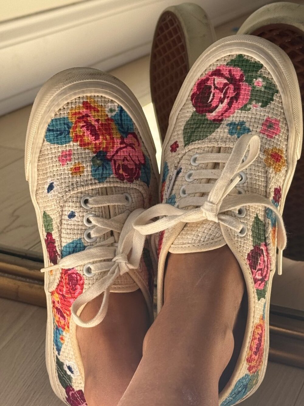 Vans Authentic 44 DX Anaheim Factory Needlepoint Floral Sneakers Women's 9 M7.5